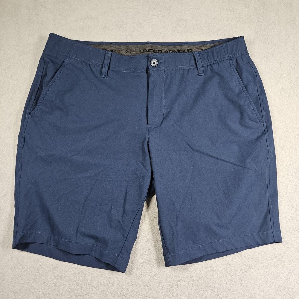 Under Armour Shorts Mens Size 40 Blue Golf Casual Flat Front Chino Lightweight